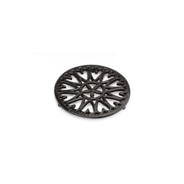 46354 Black Enamel Trivet, 6.5" 