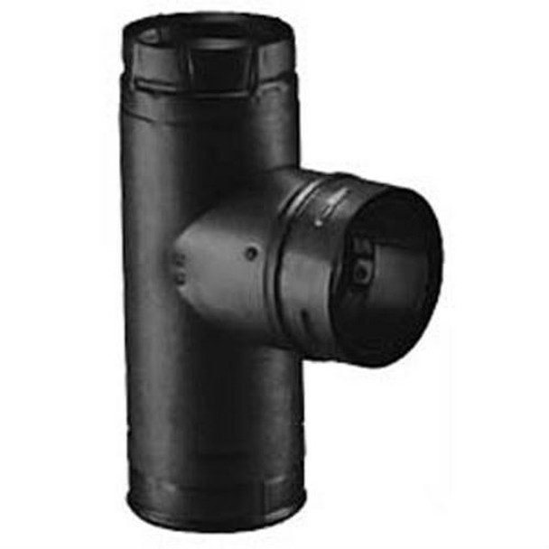 DuraVent PelletVent Pro 3" Single Tee With Clean Out Cap - Black 3PVP-TB