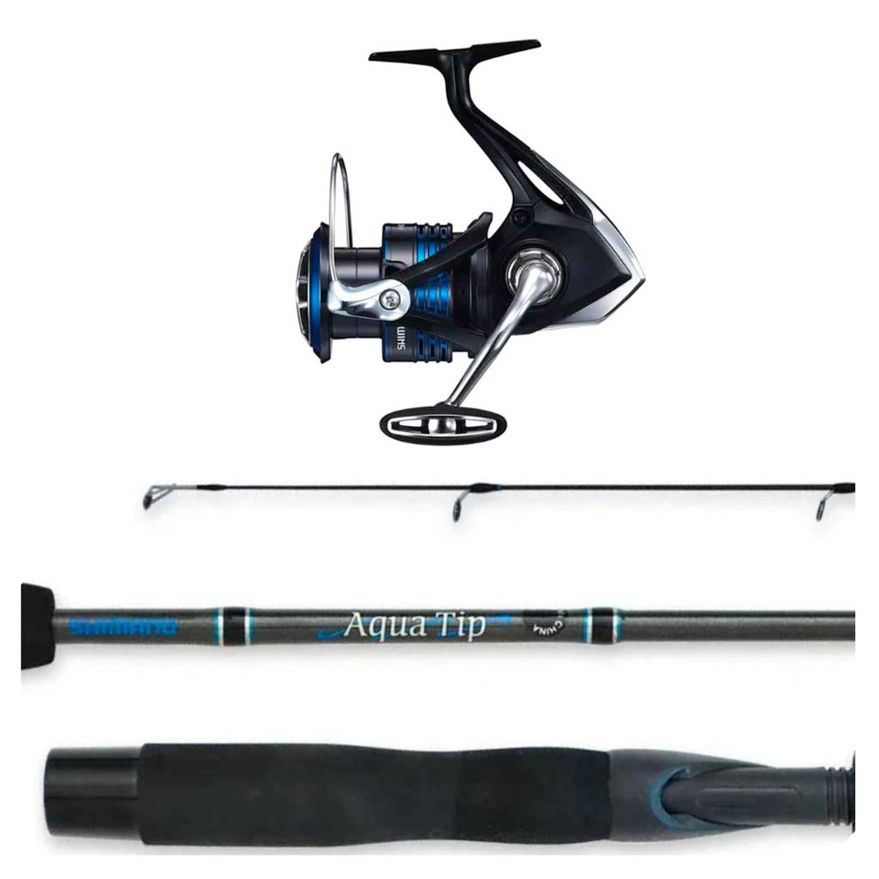 Shimano Nexave 4000HG FI spin + Aquatip 7'3 2pc 6-8KG Spin + Kairiki 15lb  braid Combo