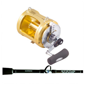 Shimano Tiagra 80W + Status Bluewater Game 5'6" 1pc 37KG Roller Tip Straight Butt Combo