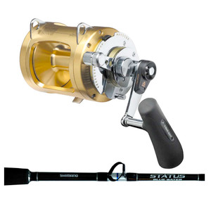 Shimano Tiagra TI-50W Troll Reel + Status Bluewater Game Standup 5