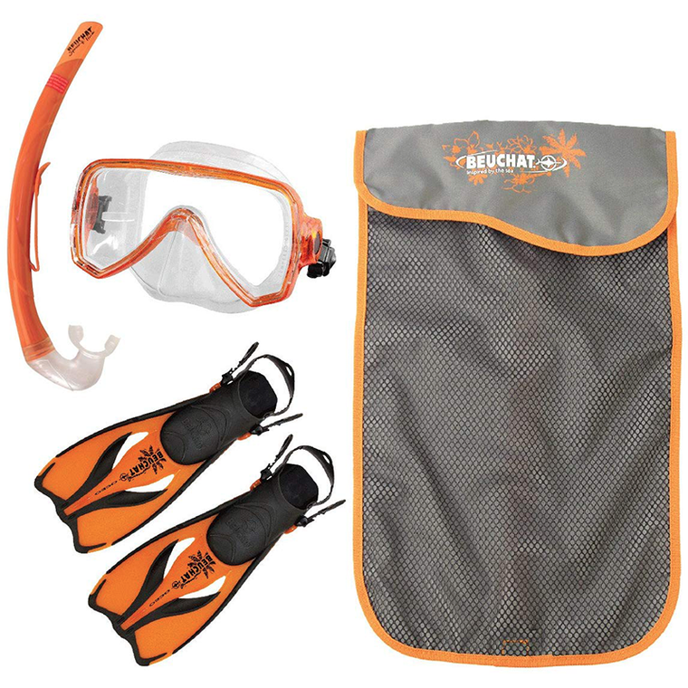 Beuchat Junior Oceo Mask/Snorkel/Fins Set - Orange