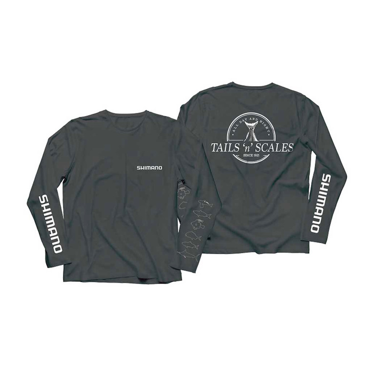 Shimano Tails N Scales Long Sleeve Tee - Grey