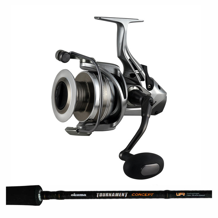 Okuma Tournament Concept 2pc 7'0 10-15kg Spin Rod & Coronado CDX80 Baitfeeder Combo