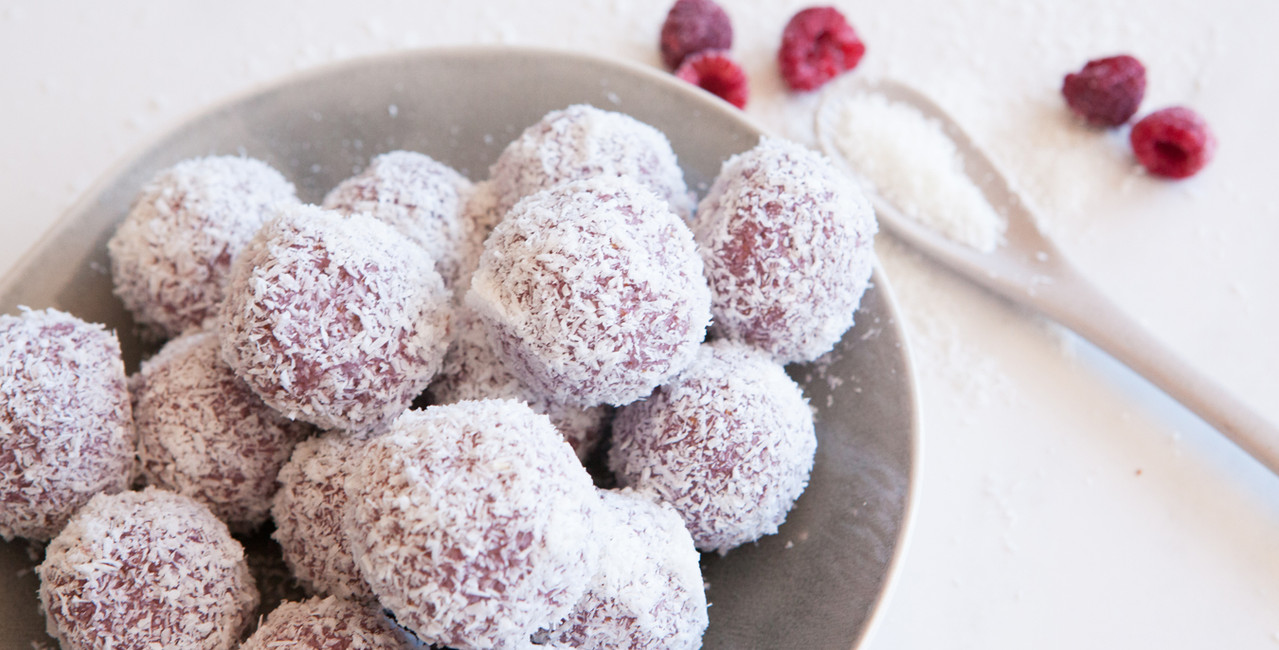 Coconut & Raspberry Bliss Balls