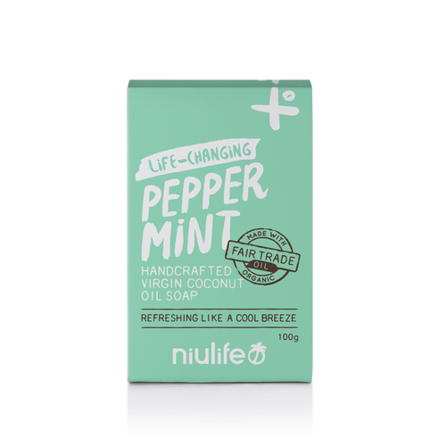 Niulife Peppermint Coconut Oil Soap 100g Bar