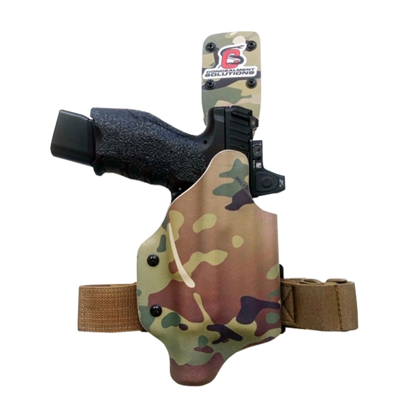 Lancer Tactical Padded Drop Leg Holster Platform - Right Hand, Tan
