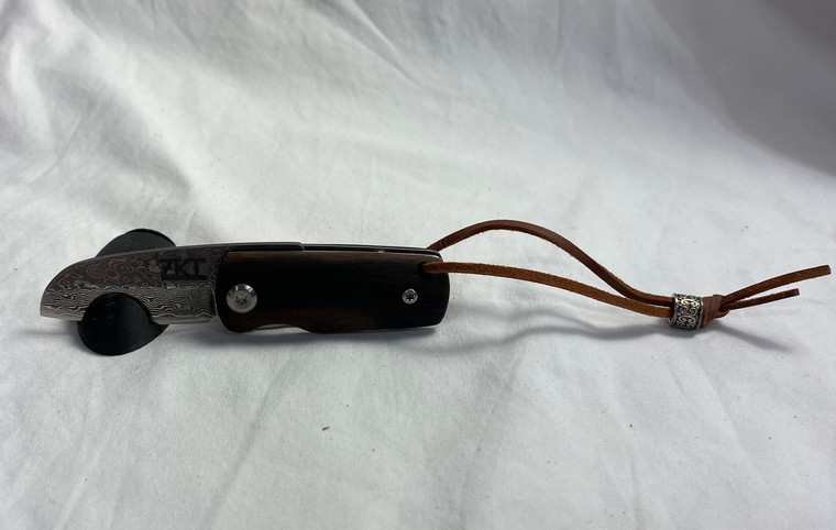 Damascus&Ebony Folder Knife