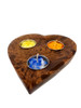 Mango Wood Heart Candle Holder