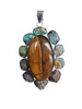 Jungle Time Tigers Eye And Turquoise Pendant