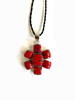 Red Coral Daisy Pendant