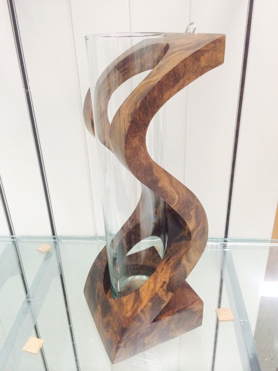Curves of Nature "S" Vase with Glass Insert