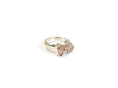 Adjustable Double Rose Quartz Ring Adjustable Double Rose Quartz Ring