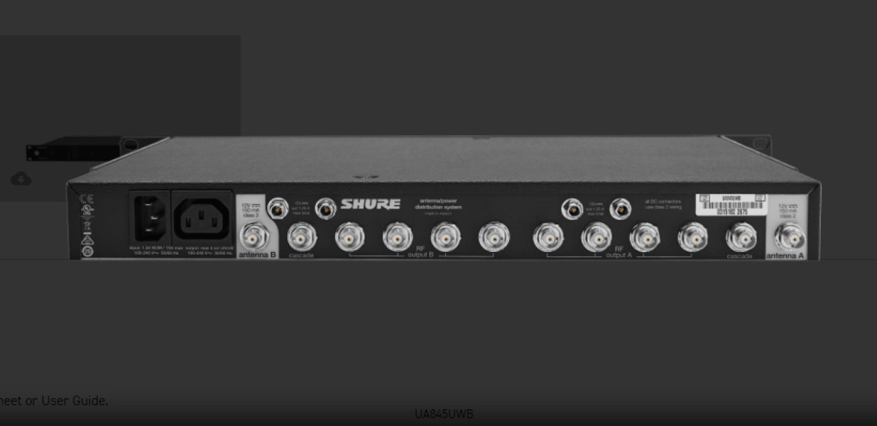 Shure UA845UWB Ultra-Wide Band Antenna and Power Distribution System