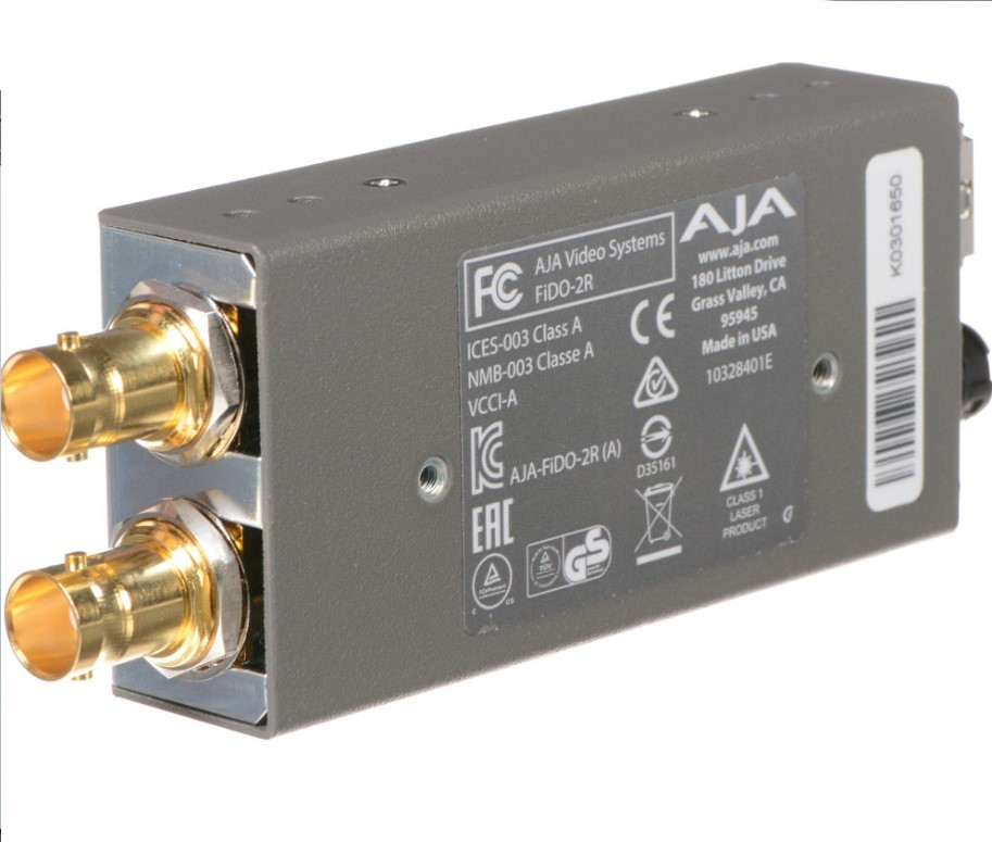 AJA FiDO-2R, 2-Channel Single Mode LC Fiber to 3G-SDI Receiver