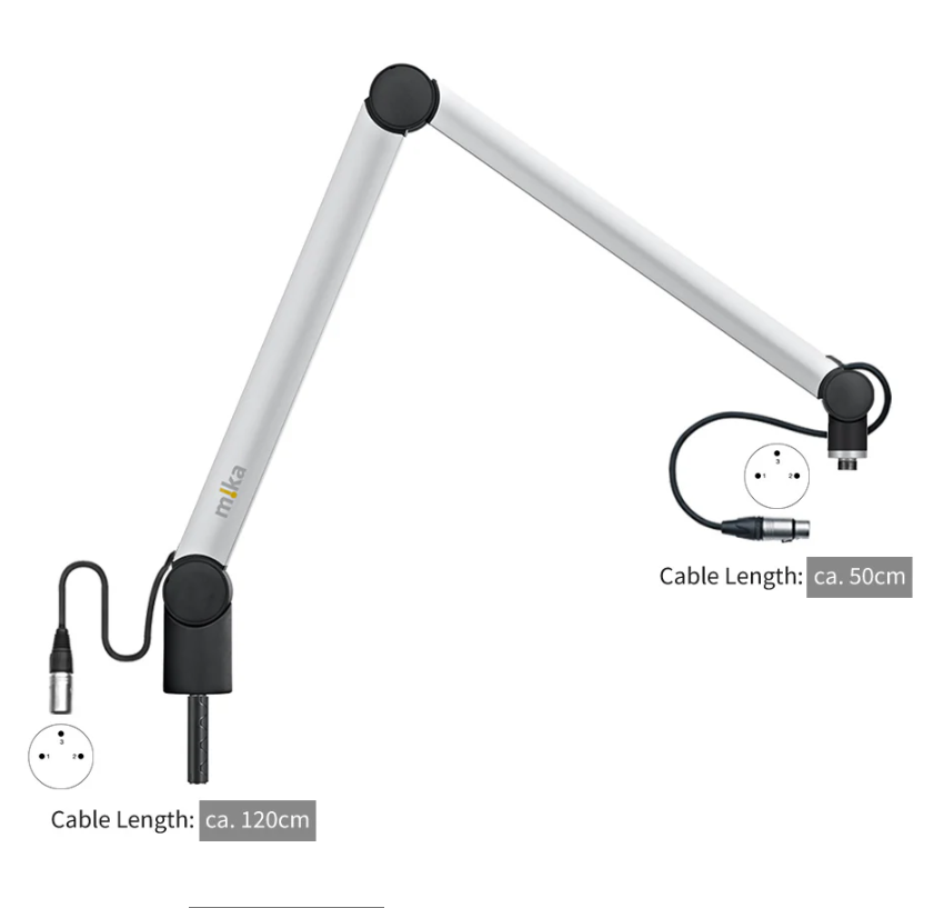 ｍｉｋａ Mika YT3201-XLR Mic Arm, Aluminum, No LED, Medium (31