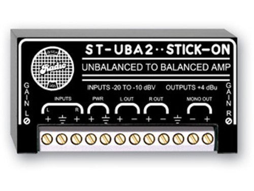 RDL ST-UBA2 Unbalanced to Balanced Amplifier 2 Channel