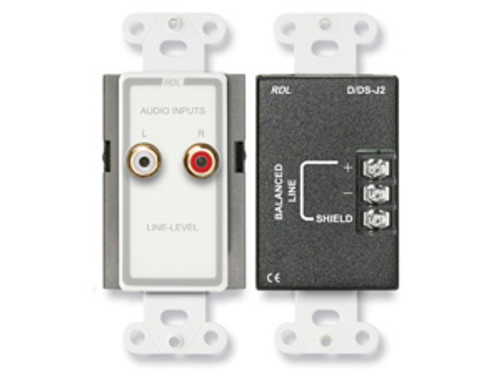 RDL D-J2 RCA Line Input Decora Wall Plate