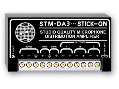 RDL STM-DA3 1x3 Microphone Level Distribution Amplifier