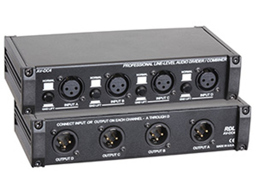 RDL AV-DC4 Line-Level Audio Divider/Combiner with Ground Lift