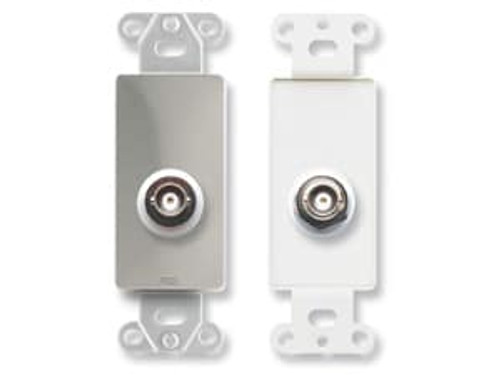 RDL DS-BNC/D Insulated Double BNC Jack on Decora® Wall Plate - Stainless