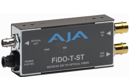 AJA FiDO-T-ST Single Channel 3G-SDI to ST Fiber Mini Converter