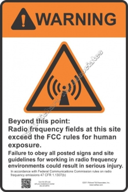 Richard Tell Associates RF Sign 8x12 Warning