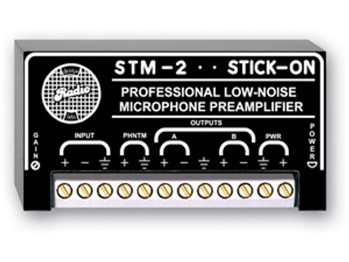 RDL STM-2 Adjustable Gain Microphone Preamplifier - 35 to 65dB gain