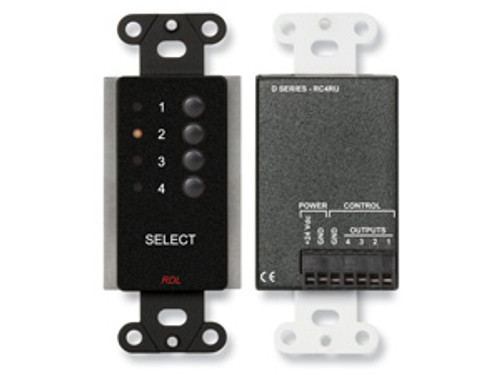 RDL DB-RC4RU 4 Channel Remote Control for RACK-UP 4x1 Audio or Video