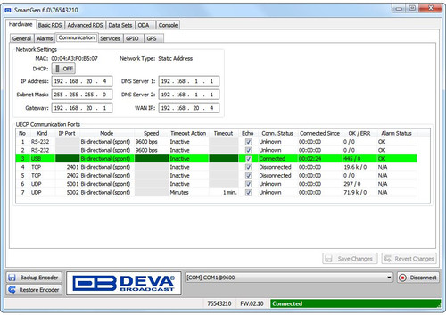 DEVA SmartGen 6.0 RDS/RBDS Encoder with LAN, USB & RS-232