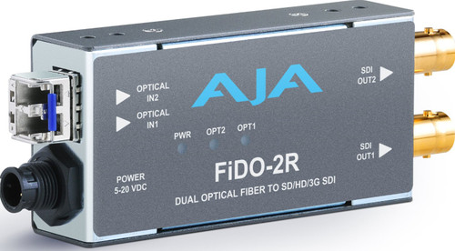 AJA FiDO-2R 2-Channel Single Mode LC Fiber to 3G-SDI Receiver
