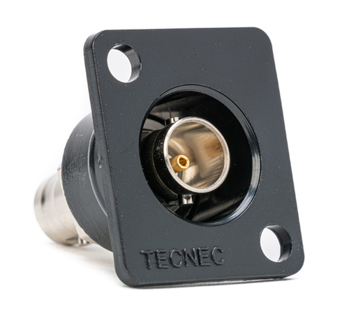 Connectronics Recessed Panel Mount BNC Barrel 75 Ohm Black