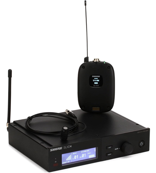 Shure SLXD14/85 Wireless System with SLXD1 Bodypack Transmitter and WL185 Lavalier Microphone