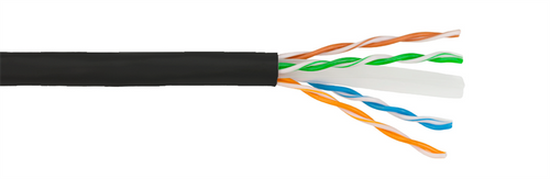 Clark Wire & Cable CN423C6, Cat6 UTP Cable, Solid Conductor, Black Jacket, 1K Reel