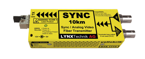 LYNX Technik Yellobrik ORX 1702-2 ST, Analog Video/Sync Singlemode Fiber Transmitter , ST Connectors