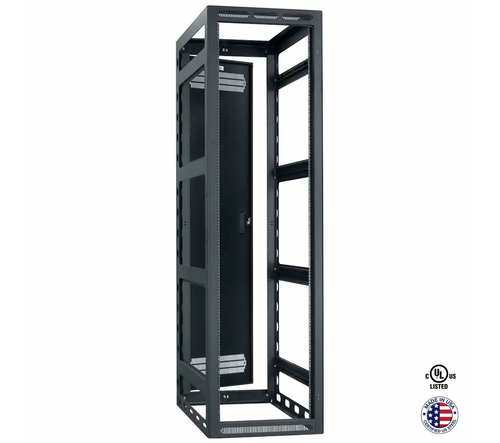 Lowell LGR-4032, 40U x 32"D Gangable Rack with Rear Door, 23"Wide