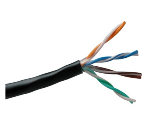 Belden 1583A,  Riser/CMR U/UTP CAT5e, 4 Non-Bonded Pair Cable 200MHz 24AWG, Black Jacket, 1000' Unreel