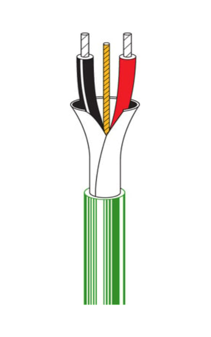 Belden 9451, CMR/Riser Rated Single Pair Analog Audio Cable 22 AWG, Shielded, Green Jacket, 1000' Reel