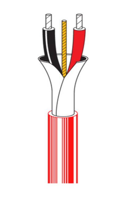 Belden 9451, CMR/Riser Rated Single Pair Analog Audio Cable 22 AWG, Shielded, Red Jacket, 1000' Reel