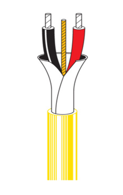 Belden 9451, CMR/Riser Rated Single Pair Analog Audio Cable 22 AWG, Shielded, Yellow Jacket, 1000' Reel