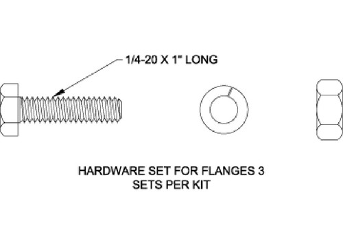 Myat 101-012 Hardware kit for 7/8" flange, stainless steel.