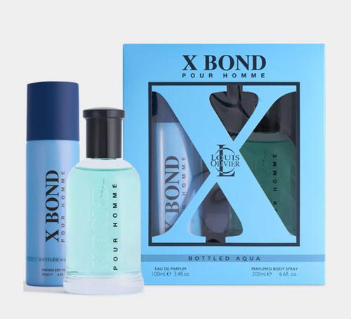 SET LOUIS OLIVIER 2PC X BOND AQUA 3.4 EDP+6.8 EDP (M) SOFT WINDOW BOX