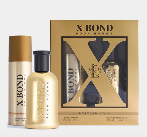 SET LOUIS OLIVIER 2PC X BOND GOLD 3.4 EDP+6.8 EDP (M) SOFT WINDOW BOX