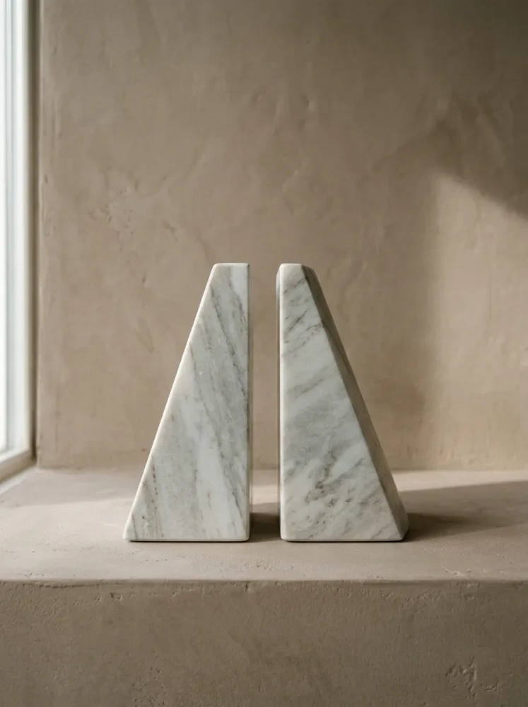 skyline marble bookend set