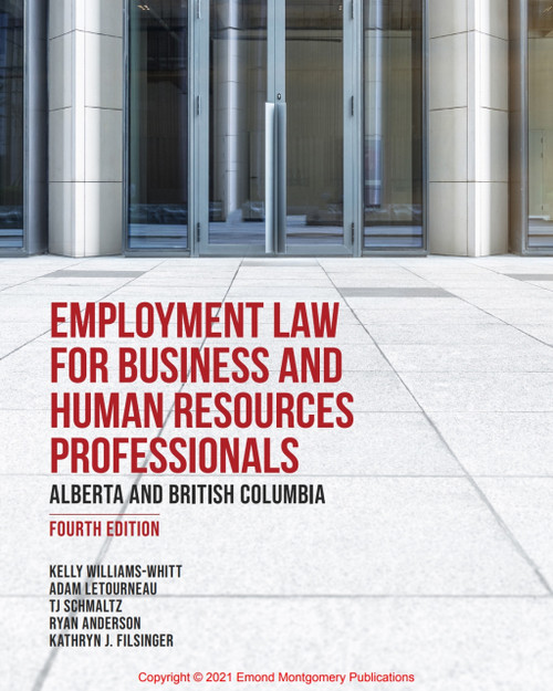 (PDF) Employment Law for Business and Human Resources Professionals: Alberta and British Columbia
4th Edition (PDF) Employment Law for Business and Human Resources Professionals: Alberta and British Columbia
4th Edition