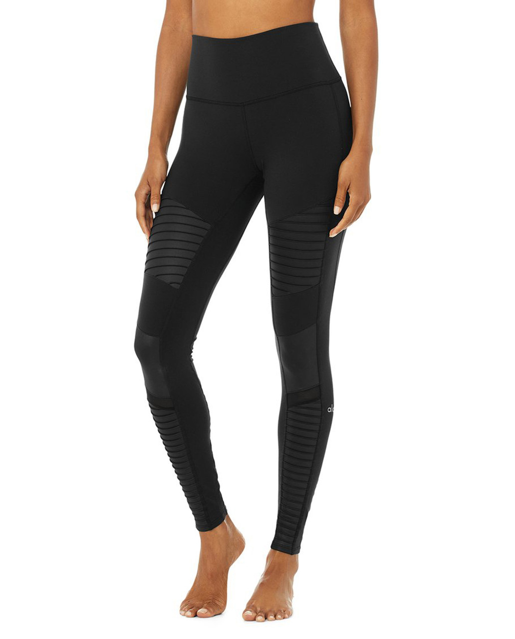 Alo High Waist Moto Legging in Glossy Black