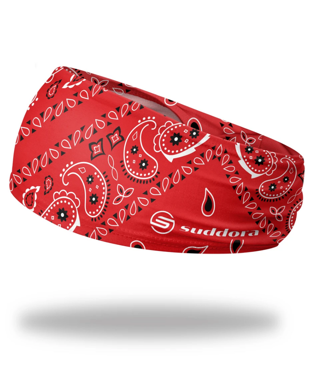 Red Paisley Bandana Headband 3.5 Tapered