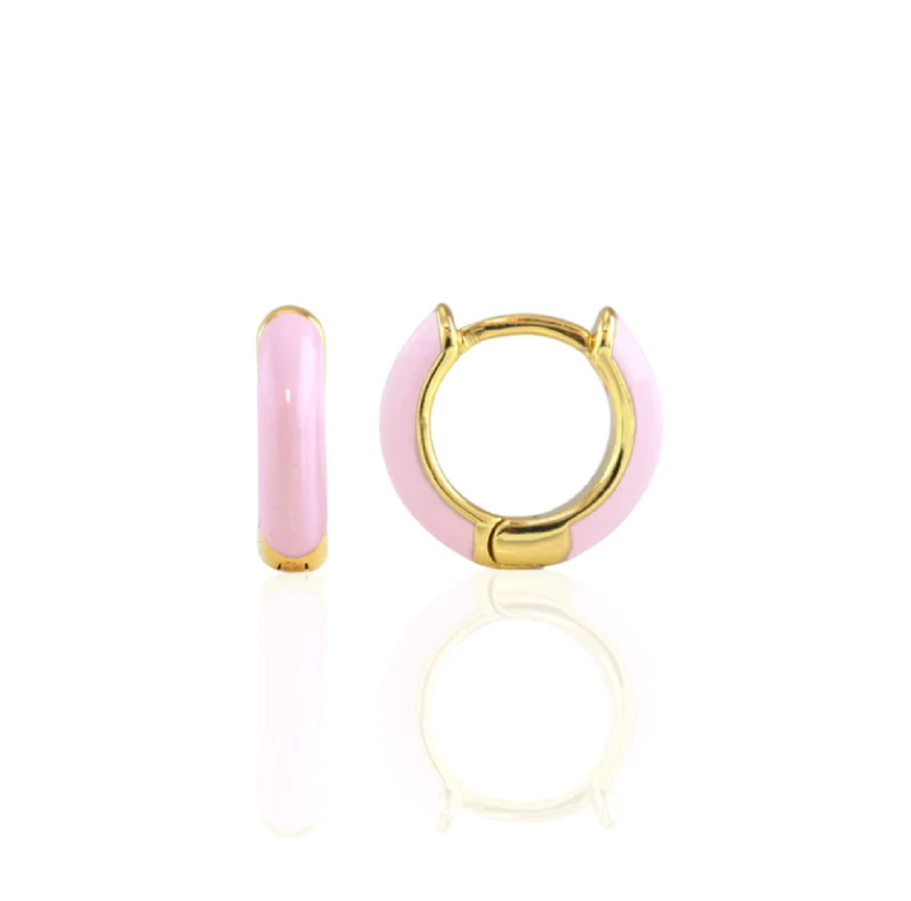 Pink Enamel Polki Diamond Dangler Earrings