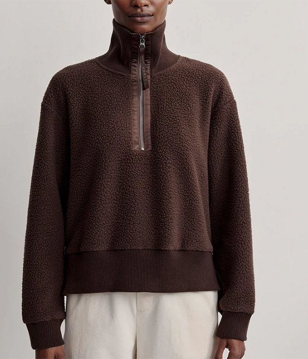 Shop Womens Roselle Half Zip Fleece - Deep Mahogany - XXL
