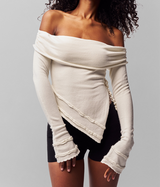 Womens Soler Fold Over Knit Top
